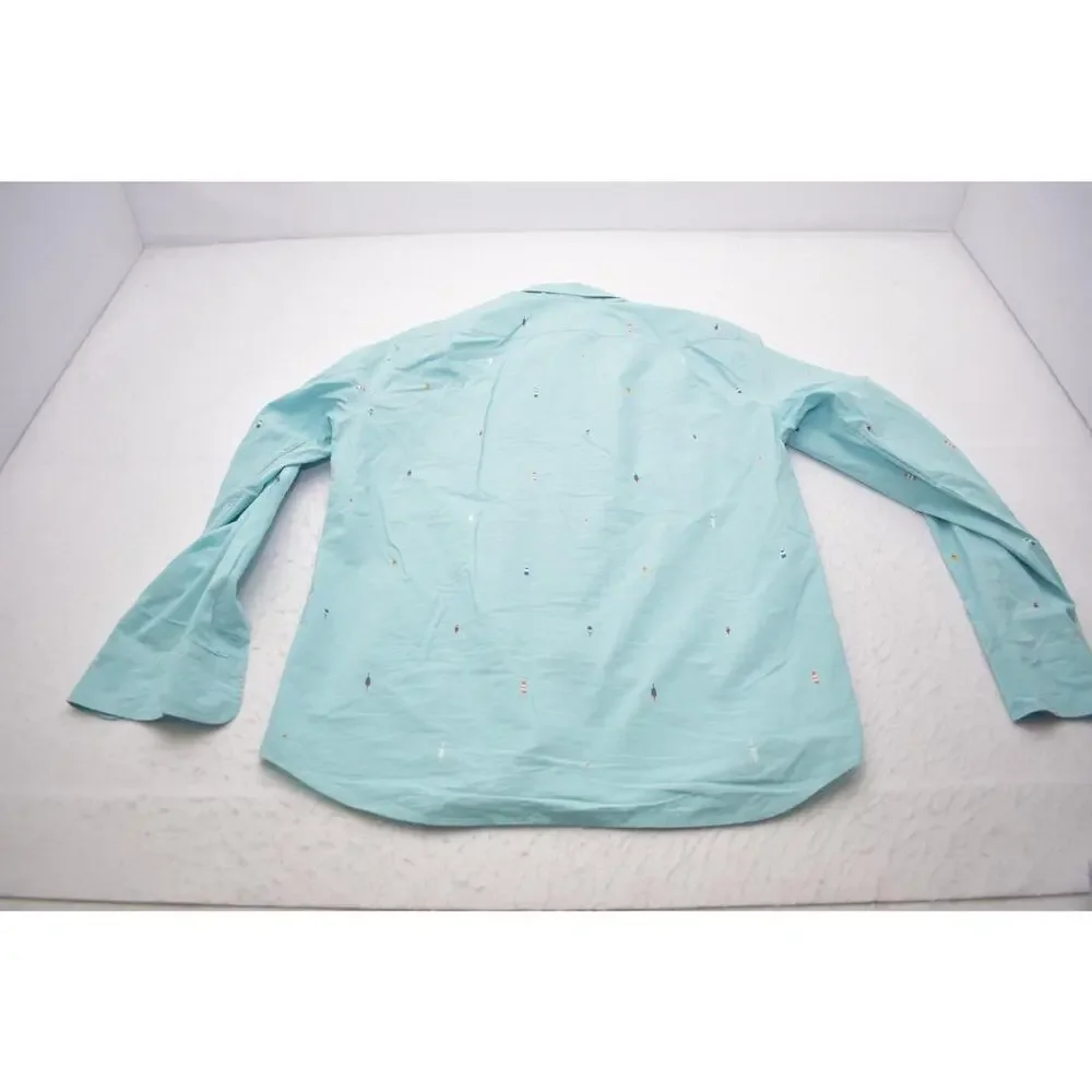 J Crew Dress Shirt Slim Fit Blue Long Sleeve Button Up‎ Mens Size Large